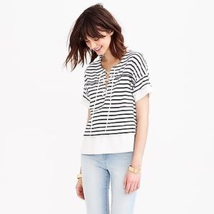 J. Crew Swingy Lace Up Sailor Top